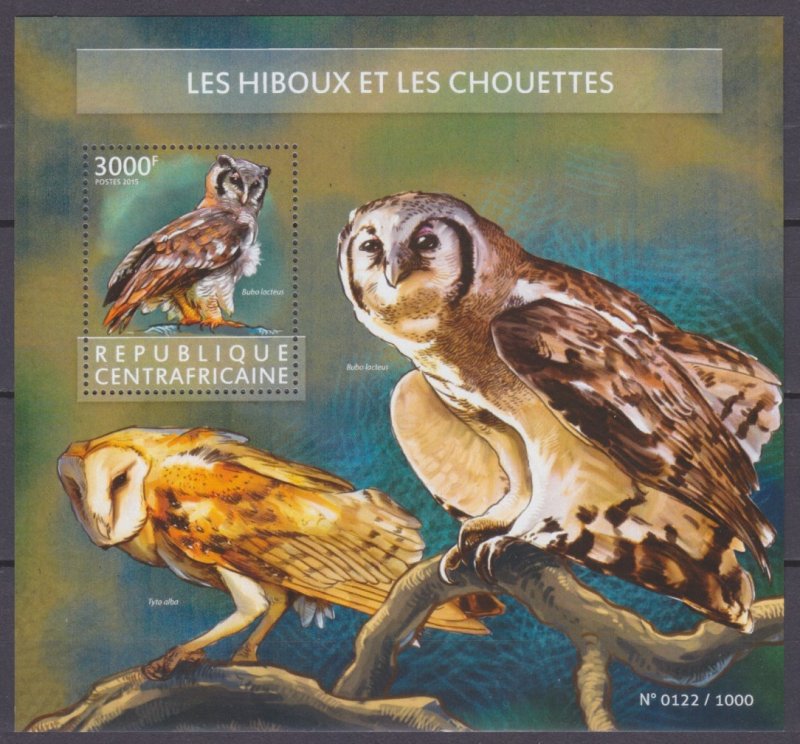 2015 Central African Republic 5649/B1351 Birds / Owl 14,00 €