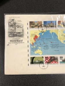 US 2559 WWII : A World At War FDC 1941 Half Sheet Of 10 Stamps Artcraft Cover