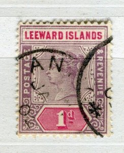 LEEWARDS ISLANDS; 1890s classic QV issue used Shade of 1d. value