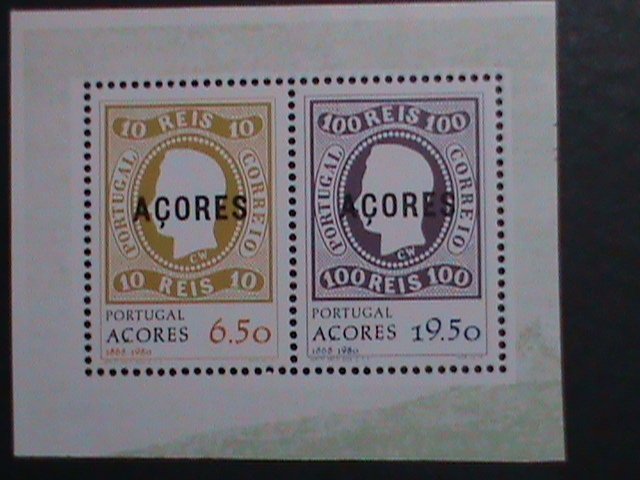 PORTUGAL-AZORES-1980-SC#  315a- AZORES #2 AND #6 STAMP MNH  S/S VF CTO NH