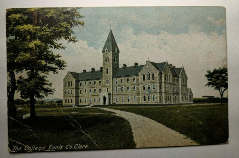 Vintage College Ennis Clare Portarlington Ireland Real Picture Postcard Cover