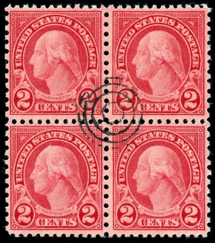 momen: US Stamps #579 Used Block of 4 SCARCE XF PF Cert