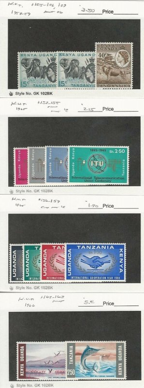 Kenya KUT, Postage Stamp, #105//163 Mint Hinged, 1958-66, JFZ