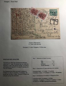 1942 Vianen Netherlands Postcard Cover To Rakospalota  Hungary Postage Due