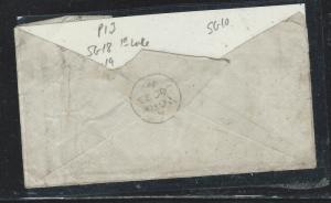 NATAL (P2709B) 1866 QV 3D PR SG 12 ON LARGE OART ENVELOPE, SOME STAMPS CUT OUT