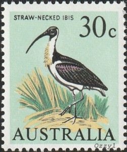 Australia 1966 Sc#411 30c Straw-necked Ibis MINT-XF-OG-NH.