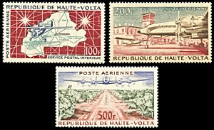 Upper Volta C1-C3, MNH, Opening of Ouagadougou Airport