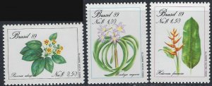 Brazil 2168-70 MNH 1989 Flowers (ak3841)