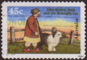 Australia 1996 Sc#1550, SG#1637 45c Rose & Midnight Cat USED-Fine-NH.