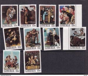 Liberia 1979 Collection of Art Norman Rockwell set 50 stamps Perf MNH 16240