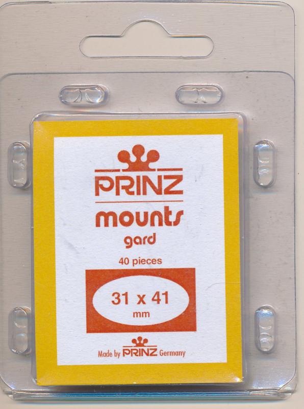 Prinz Scott Stamp Mounts Size 31/41 BLACK Pack of 40