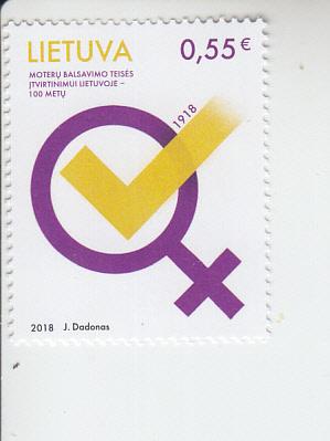 2018 Lithuania Women's Suffrage (Scott NA) MNH