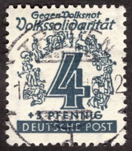 1946, Germany, West Saxony, 4+3pf, Used CTO, Sc 14NB2