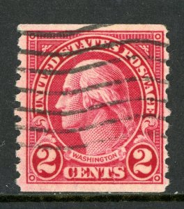 USA 1929 Washington 2¢ Carmine Type 2 Perf 10 Vert Scott # 599A VFU D697 