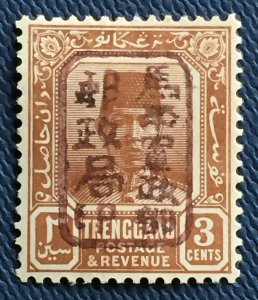 MALAYA Japanese Occupation opt TRENGGANU 3c Brown opt MH SG#J100a M4813