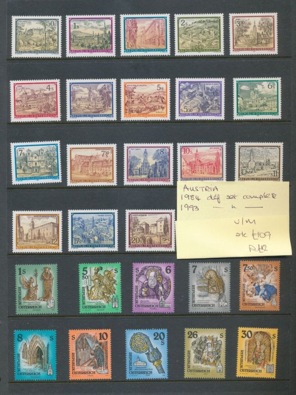 Austria 1984 & 1993 mnh (28 Stamps) ZK3078