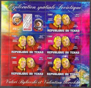 Chad 2013 Space Vostok 5-6 (6) sheet of 5 MNH