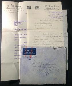 1946 Bangkok THAILAND Airmail Cover To Gibbstown NJ USA Original Letter Enclosed