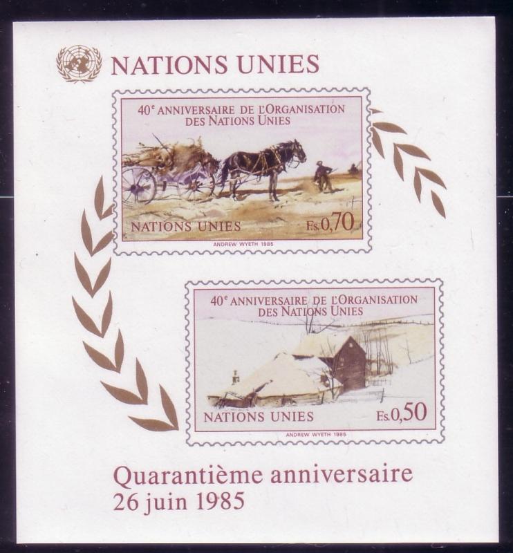 UN Geneva Sc# 137 UN 40th. Anniversary Sheet MNH  L50