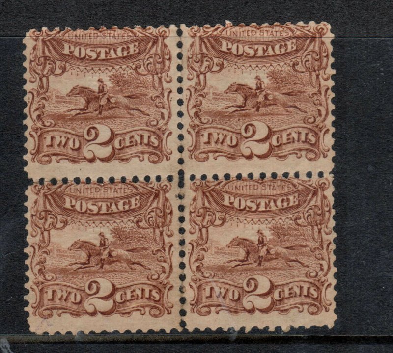 USA #113 Mint Fine Never Hinged - Trifle Natural Gum Bends On Left Stamps