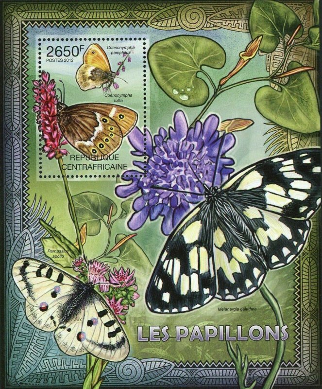 Butterflies Stamp Coenonympha Pamphilus Parnassius Apollo S/S MNH #3626 / Bl.940 