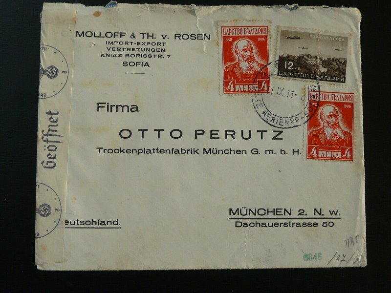 world war II ww2 censored cover Bulgaria 1941 (ref D20)