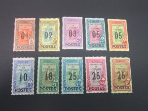 French Tunisia 1925 Sc B37-46 set MH