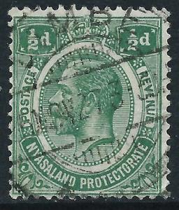 Nyasaland Protectorate, Sc #25, 1/2d Used