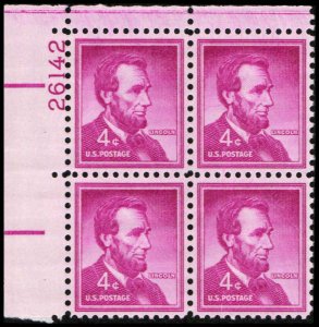 US #1036a LINCOLN MNH UL PLATE BLOCK #26142