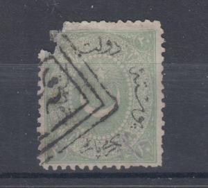 Turkey Sc 21 used 1869 20pa Star & Crescent, triple boxed cancel