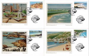 South Africa - 1983 Beaches Silk Maxi Card Set SG 549-552