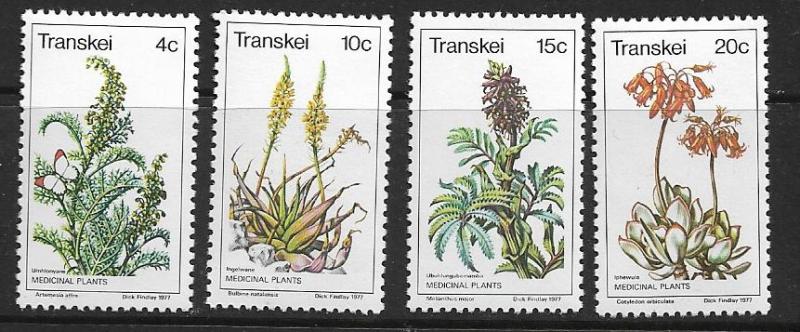 TRANSKEI   24-27  MNH MEDICINAL PLANTS SET 1977