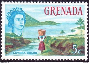 GRENADA 1966 QEII 5c Multicoloured Levera Beach SG234 MH