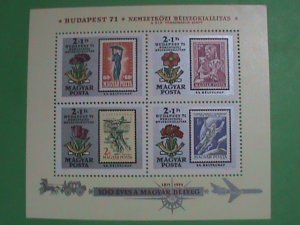 HUNGARY STAMP: 1971- 100TH ANNIV: HUNGARY  POSTAGE STAMP MINT NH SOUVENIR  SHEET