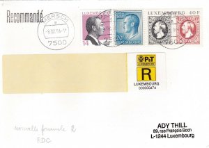Luxembourg 1994  Registered Cover Mersch cancel written VGC
