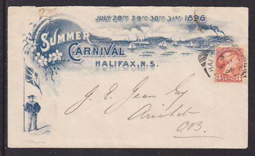 Canada Sc 37 on 1896 Halifax Summer Carnival Cover to Nova Scotia