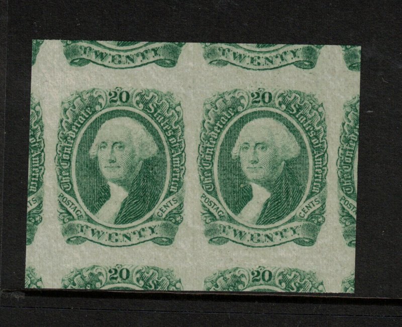 USA Confederate States #13 Mint Superb Never Hinged Gem Pair Grade 100J