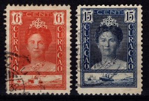 Netherlands Antilles 1928–32 Wilhelmina Def. P. 11½, 6c & 15c [Used]