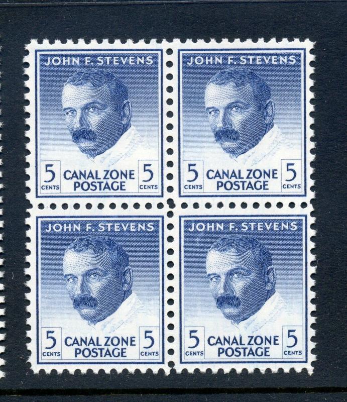 Canal Zone Scott #164a Stevens Tagged Error Mint NH Block of 4 Stamps (CZ 164-5)