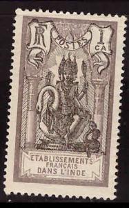 FRENCH INDIA  Scott 80 MH*  Brahma stamp with similar centering