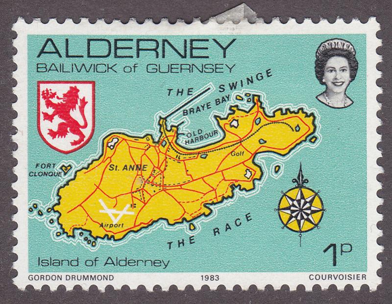 Alderney 1 Map of the Island 1983