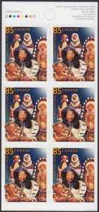 ABORIGINAL MOTHER & CHILD = Christmas = Booklet of 6 stamps Canada 2005 #2126a