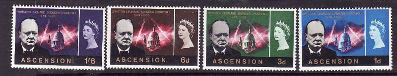 Ascension-Sc#96-9- id7-unused NH Omnibus QEII set-Winston Churchill-1966-