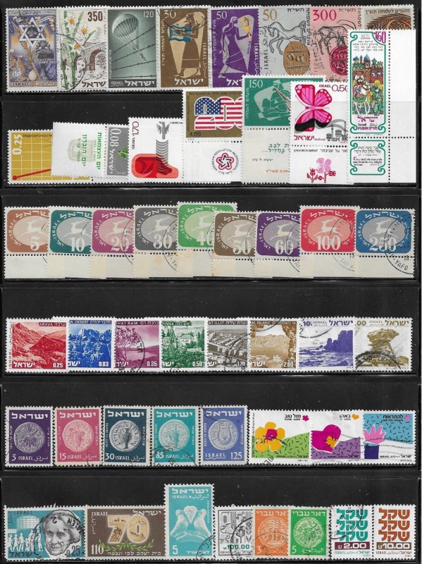 Israel 48 diff. stamps - good starter mini collection  -- 12335