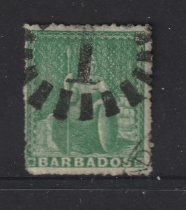 Barbados an early perf 0.5d green possibly 1861