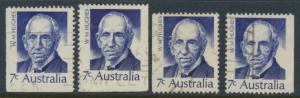 Australia  Sc# 516 William Hughes  Used x4  Booklet stamps see details 