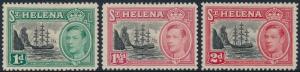 St Helena 1949 Badge of St Helena Set of 3 SG149-151 MNG