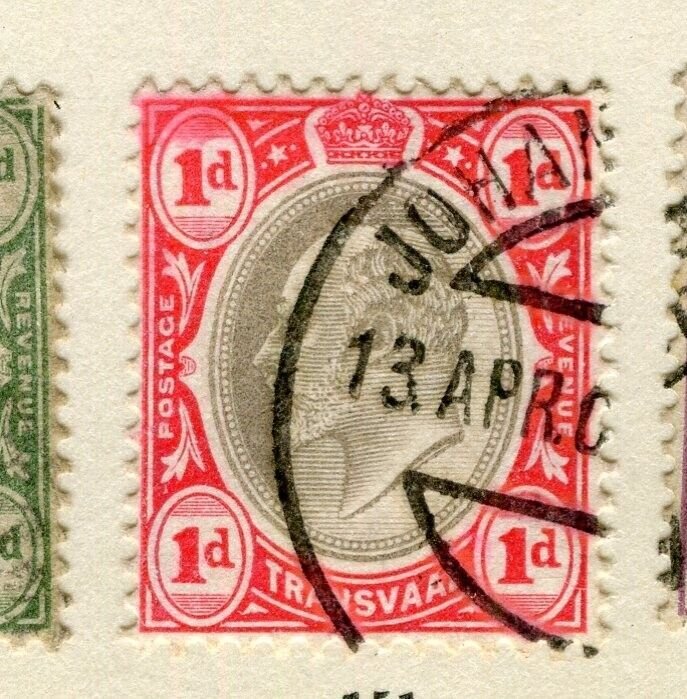 SOUTH AFRICA; TRANSVAAL 1902 early Ed VII issue fine used Shade of 1d. value