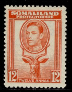 SOMALILAND PROTECTORATE GVI SG100, 12a red-orange, LH MINT. Cat £20.
