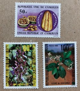 Cameroun 1980 Voacanga Tree Medicinal Beans, MNH. Scott 671-673, CV $4.00